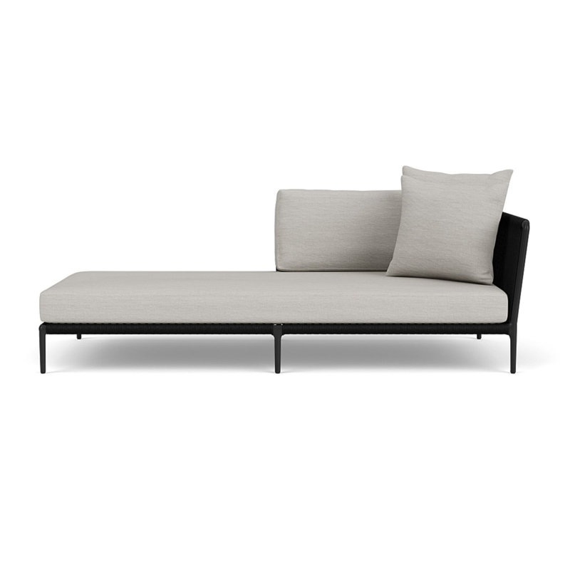 Otti Left Arm Sectional Chaise, Whitesands, Black