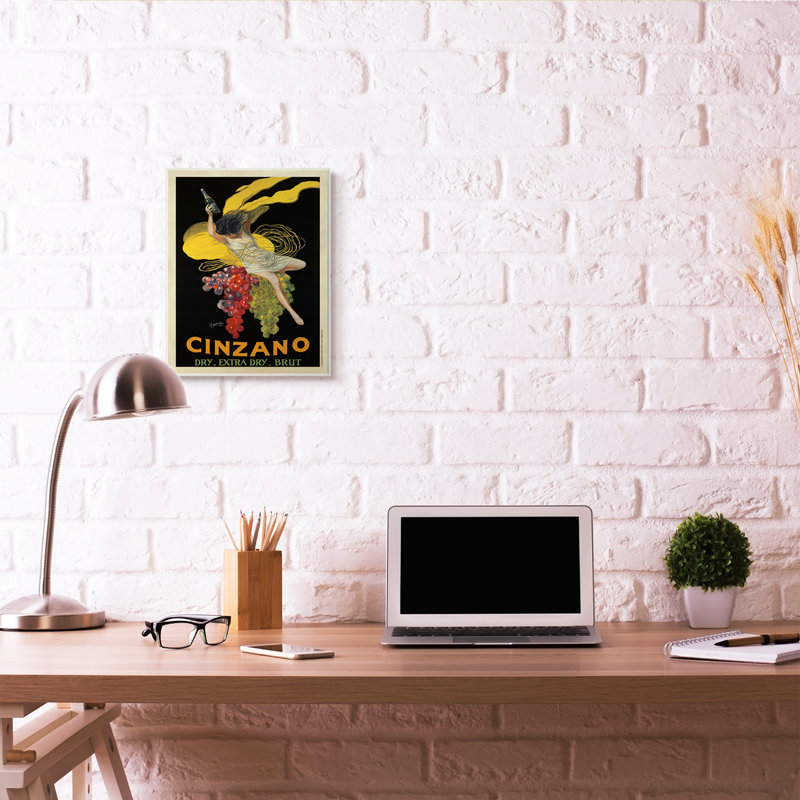 «Cinzano», affiche rétro, «Wine Design», art mural surdimensionné par Marcello Dudovich, H 19 po x l 13 po, Wall Plaque