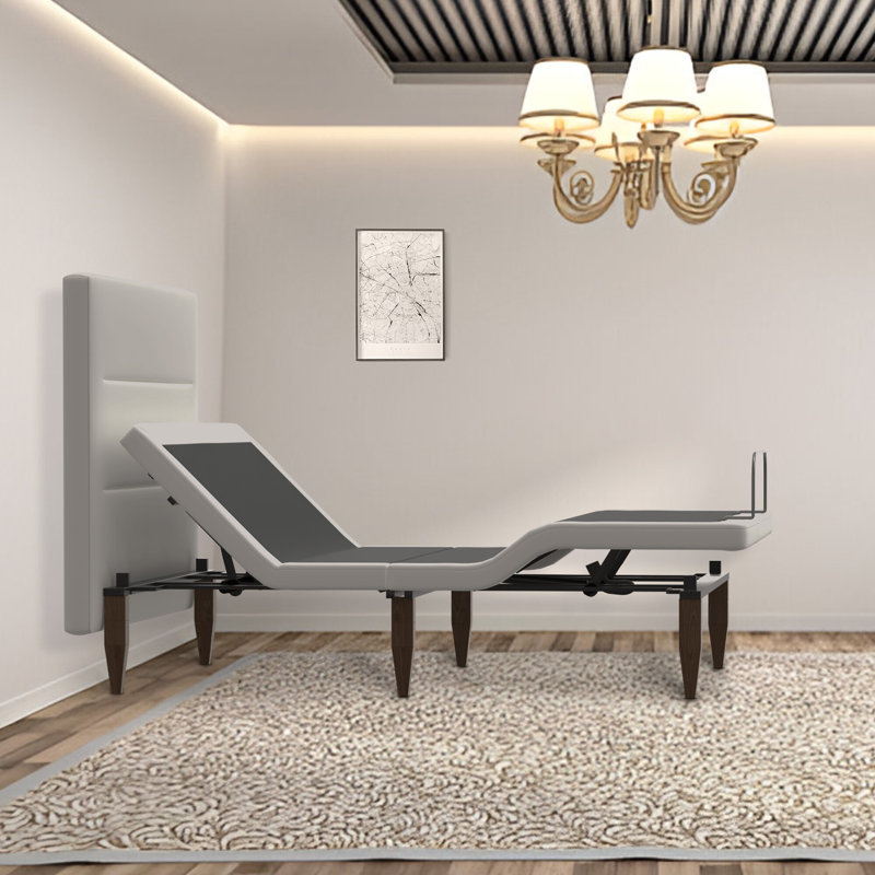 Structure de lit réglable de 15 pouces avec tête de lit, ports USB, télécommande sans fil, inclinaison de la tête et des pieds