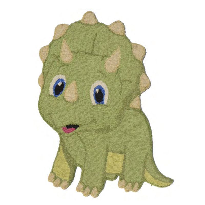 Javier Animals Dino Flatweave Wool Green Rug
