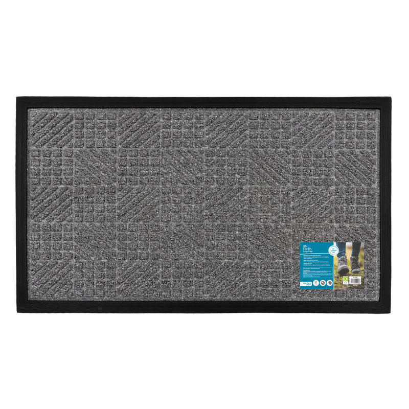Non-Slip Geometric Indoor Doormat, Grey