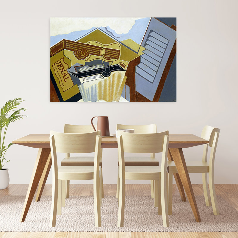 Nature morte avec nuage blanc, estampe d'art mural contemporain abstraite, 32" H x 48" W