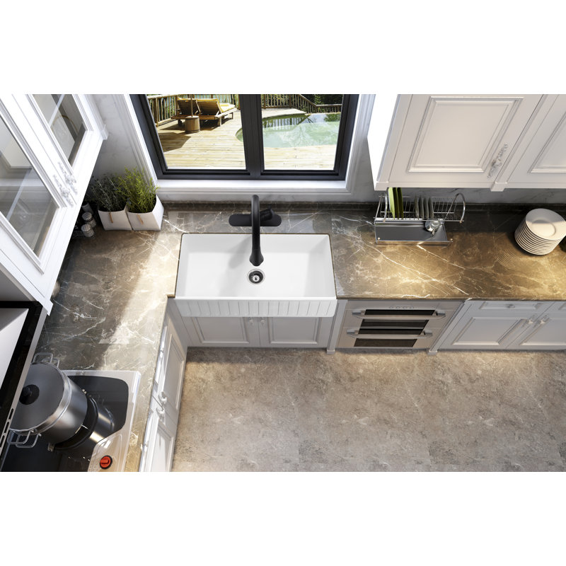 Évier de cuisine à surface solide réversible l 33 po x l 18 po Roine Series
