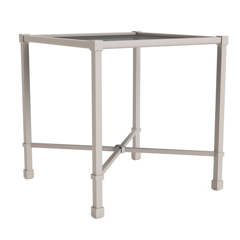 Venetian Outdoor Square Side Table, Dove Smooth