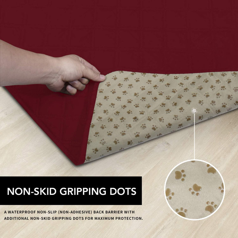 100% Waterproof Dog Bed Cover Furniture Protector Sofa Cover Non-Slip Washable Reusable Incontinence Bed Underpads For Pets Kids Children Dog Cat(68X82 In,Dark Gray)
