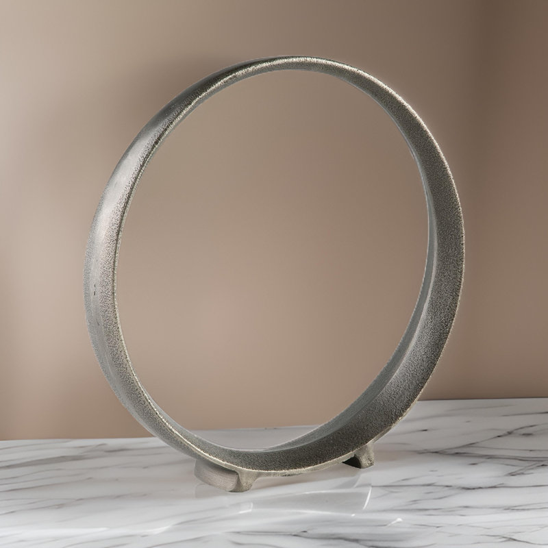 Dalie Sculpture, Set Of 2, Cast Aluminium, 14.50" H x 14" W x 2.75" D, Pewter Tone