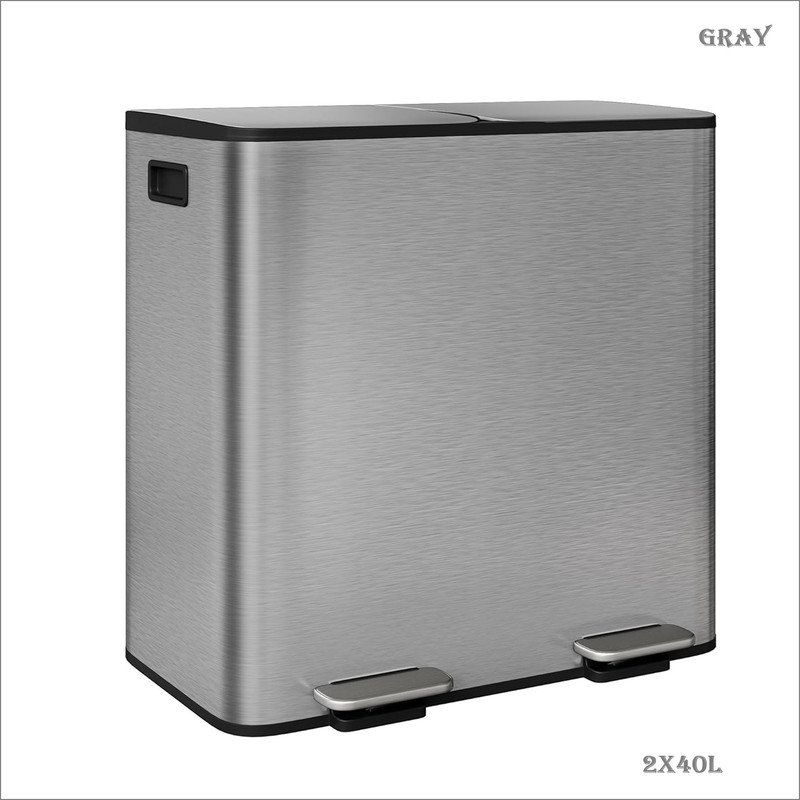 Stainless Steel Step On Kitchen Trash Can, 79.5 L