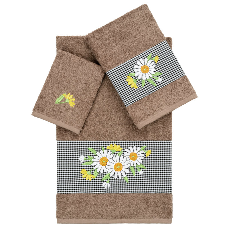 Ensemble de serviettes 100% coton, Café au lait, Ensemble 3 serviettes de bain