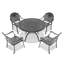 Ensemble de salle à manger 5 pièces en aluminium coulé avec coussins