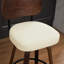 Tabouret de bar pivotant de style Mid-Century beige moderne de 26 po avec dossier et pieds en noyer
