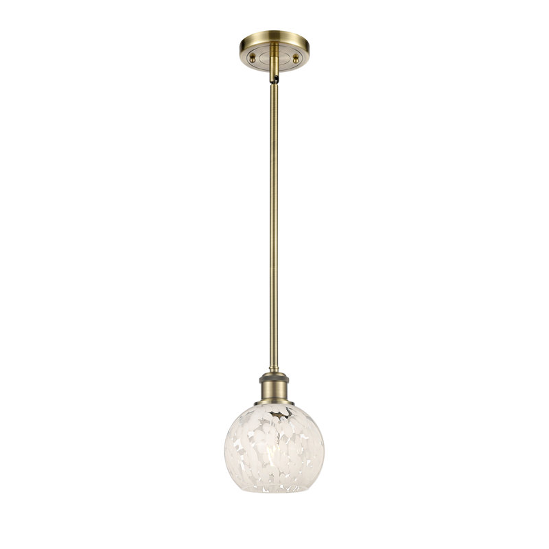Luminaire suspendu 1 lumière Ballston Mouchette-516-G1216, H 8 po x l 6 po x P 6 po, Laiton antique