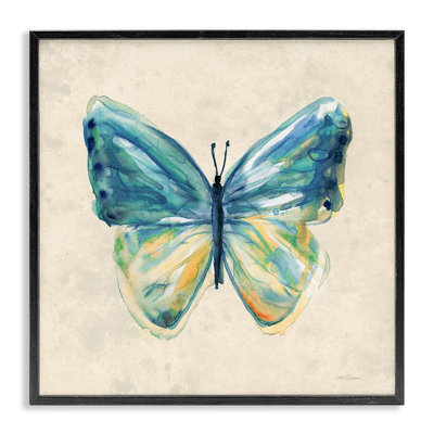 Bright Watercolor Butterfly Framed Giclee, design by Carol Robinson