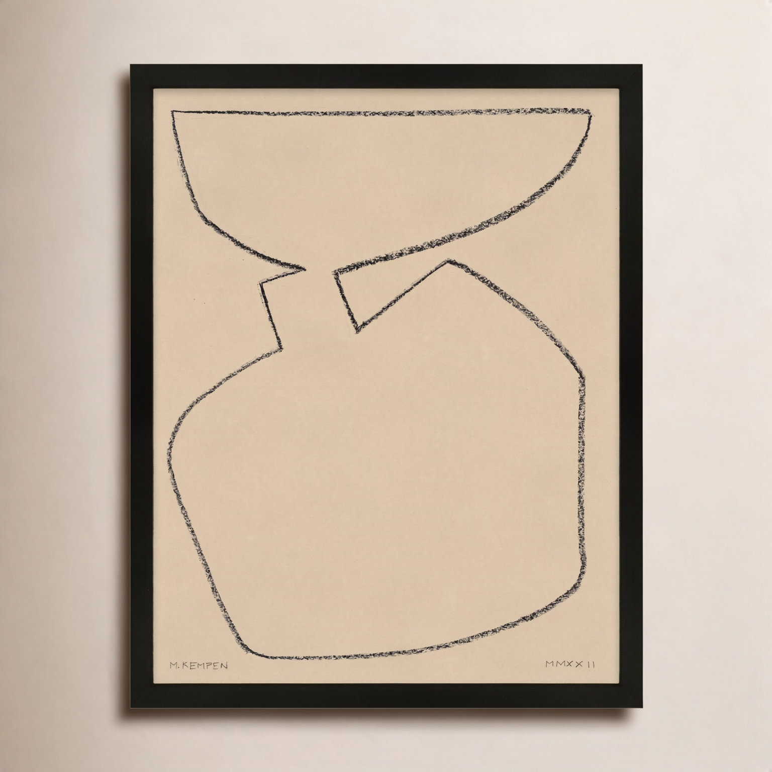 Freya "Outlines 6" Print, 20" W x 25" H, Black Framed