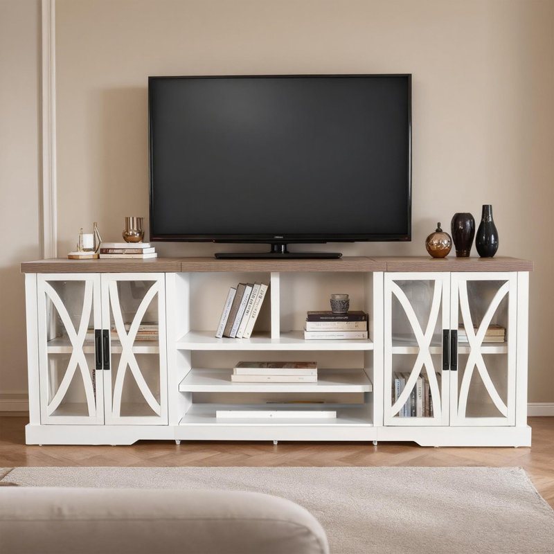 TV Stand for TVs up to 88" with Fireplace Included, No