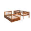 Lit superposé Twintwin en bois massif avec échelles et rangement en noyer - Mobilier de chambre à coucher de qualité pour la maison