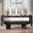 47.24" Black Dining Table Bench, Modern Wooden Bench