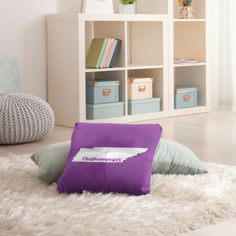 Coussin de plancher touffeté, 26 po x 26 po, Violet, Chattanooga