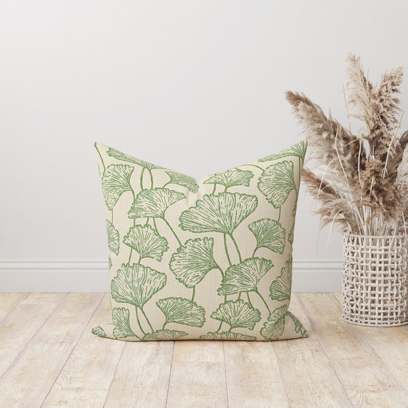 Coussin bleu et vert, H 21 po x l 21 po