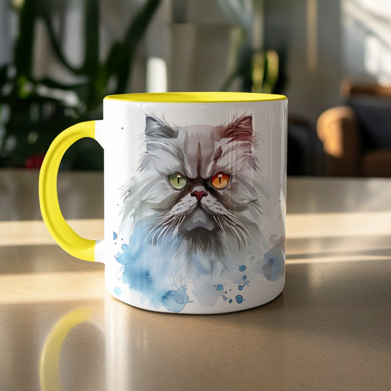 Ceramic Coffee Mug, 3, Yellow