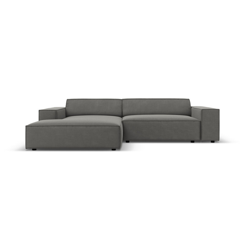 Jodie 3 Seater Corner Sofa, Grey, Left Hand Facing