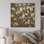«Black and Gold Leaf Charm in Winter - Leaves Wood», art mural sur bois de pin naturel