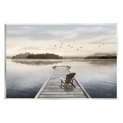 Beach Chair on Dock Wall Plaque Art by Amber Sterling