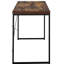 Bureau avec placage de chêne vieilli et support en métal noir, style traîneau productif
