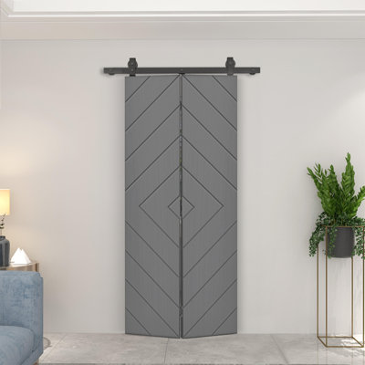 Porte de grange pliante moderne avec quincaillerie coulissante