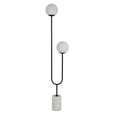 Clancy 68'' Black/White Novelty Floor Lamp
