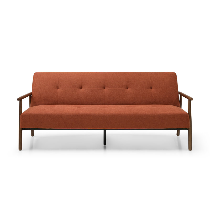 Roger 3 Seater Twill Textured Weave Sofa Bed, Brown