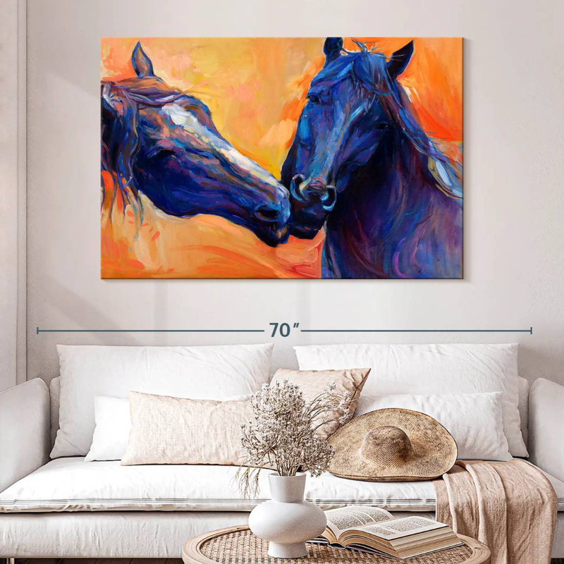 Brampt Blue Horses, 34" H x 51" W