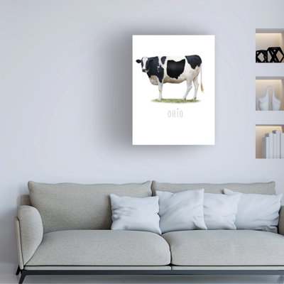 Art mural sur toile tendue - "Cow State Ohio" par John Hovenstine pour décoration de salon, de chambre à coucher ou de bureau - 18 x 24