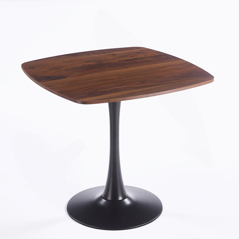 Halloween 31.5Inch Dining Table Walnut, Walnut, 28.93" H x 31.5" W x 31.5" D, Black