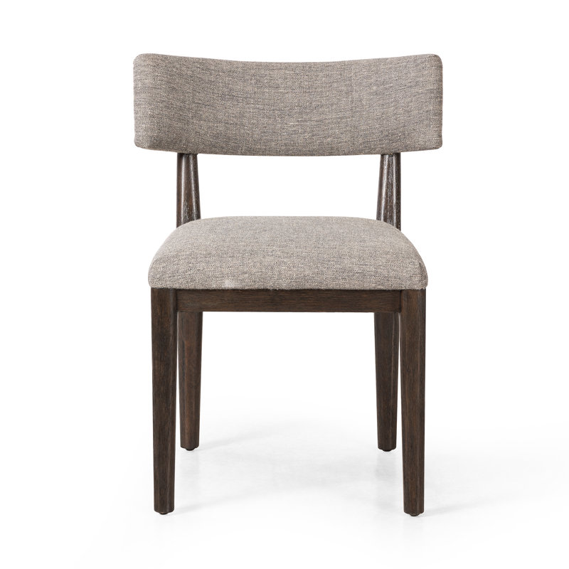 Cardell Fabric Side Chair in Alcala Nickel, Polyester Blend Alcala Nickel, Burnt Parawood