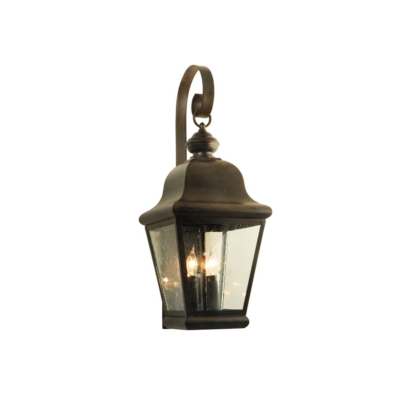 La Palma 3 - Light Outdoor Wall Lantern, Coffee Bean, Silver Mica