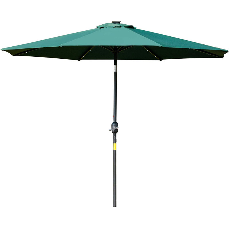 270cm Lighted Tilt Market Parasol, Green