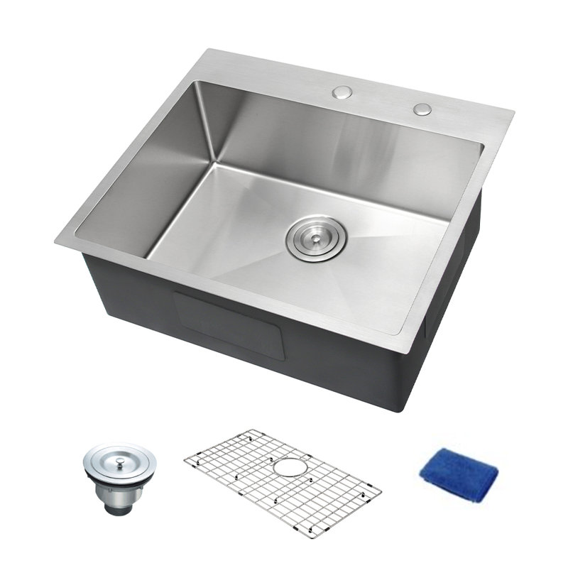 Évier de cuisine encastrable 25 po L x 22 po avec accessoires