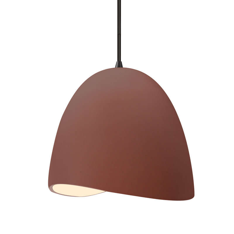 Radiance - luminaire suspendu 1 lumière Brisa - argile Canyon - noir mat - l 12,5 po x H 12,25 po - ampoule remplaçable - cordon noir