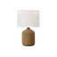 Lighting, H 23 po, lampe de table, rotin brun, abat-jour beige, moderne