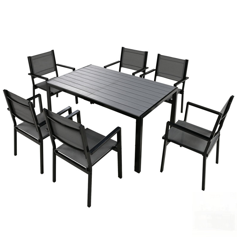 Ensemble de table et de chaises d'extérieur en acier de haute qualité, parfait pour le patio, le balcon et la cour arrière.