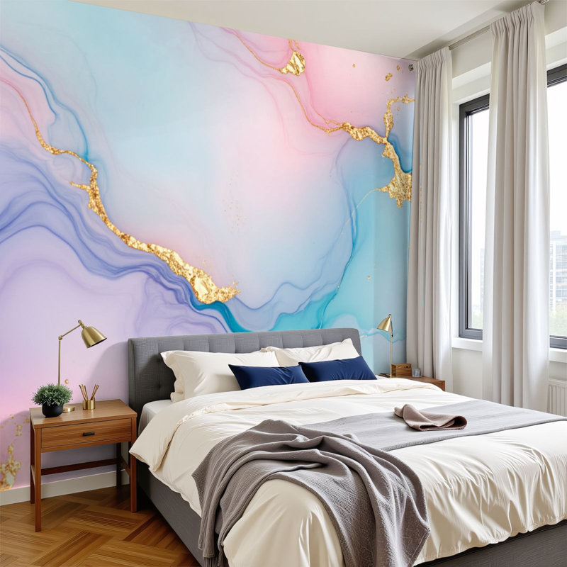 Papier peint adhésif auto-adhésif moderne l 96 po x H 69 po Peel and Stick pour chambre à coucher, L 96 po x l 69 po