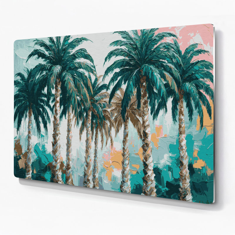 «Botanical Royal Palm», art mural en métal bleu, H 11 po x l 14 po