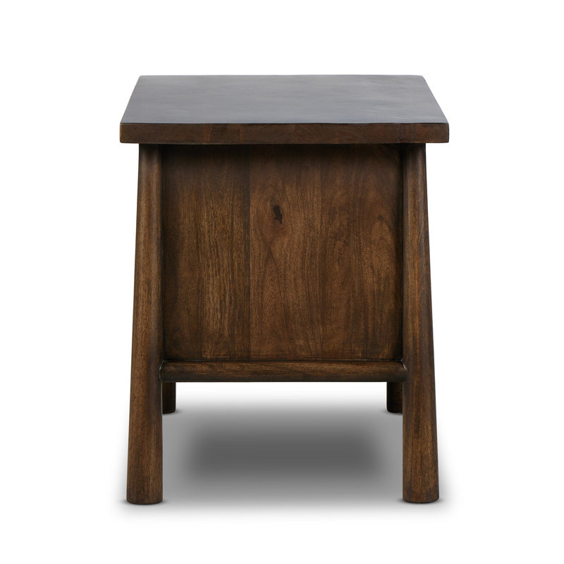 Freddie 2 - Drawer Solid Wood Nightstand, Brown