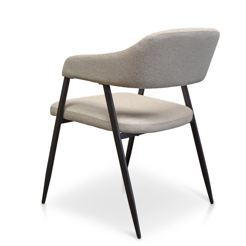 Chaise avec accoudoirs rembourrée Charneco, Beige
