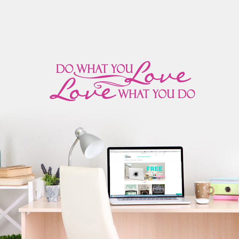 Décalcomanie murale love what you do, Rose vif