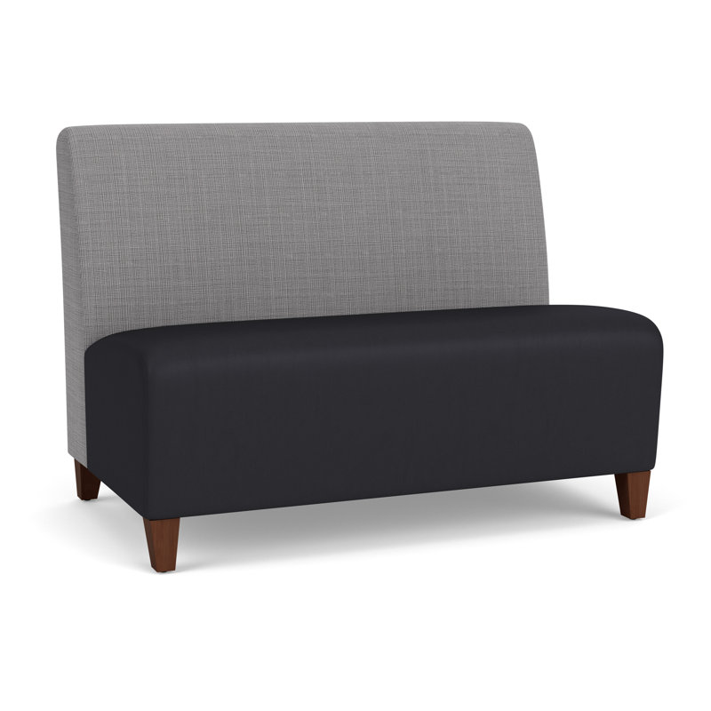 Causeuse sans accoudoirs Ravenna, Bois de noyer, Gris Chambray / noir Patriot Plus