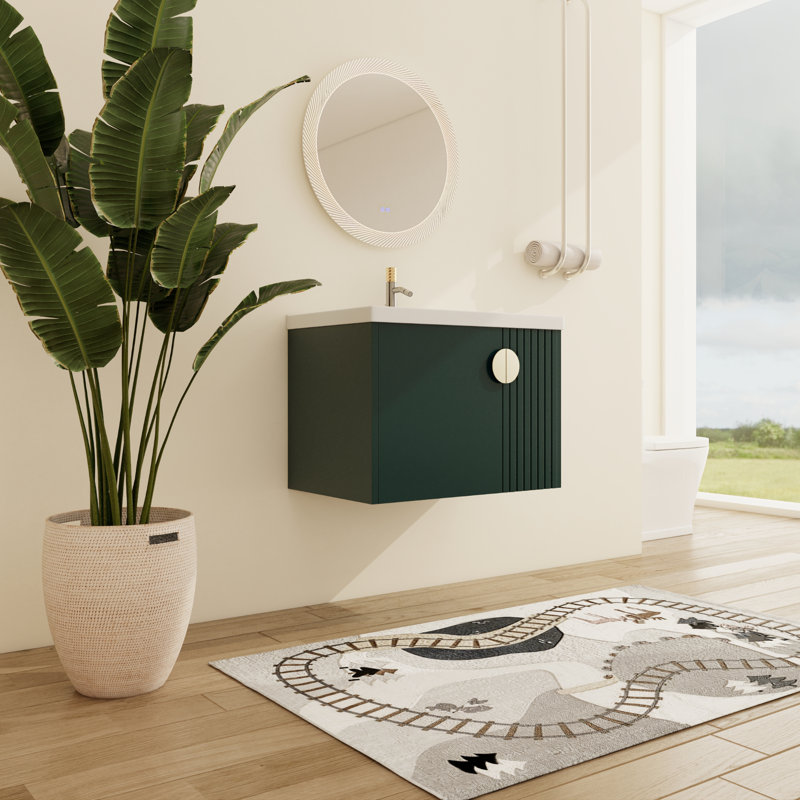 Meuble-lavabo mural simple 28 po Bratislava, Vert, 28"