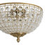 3-Light Antique Brass Crystal Bowl Flush Mount