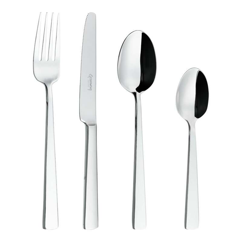 Grunwerg Cutlery 24 Piece, Westminster Pattern, 18/10 Stainless Steel Cutlery Set, Service for 6