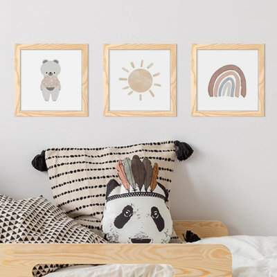 Cadre 8x8, présentoir 4x4 avec passe-partout ou 8x8 sans passe-partout, cadre photo mural, naturel, paquet de 1